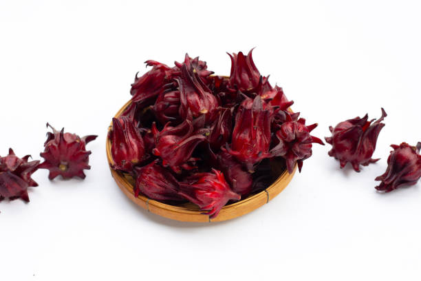 istock Roselle flower isolated on white background. 1353663946