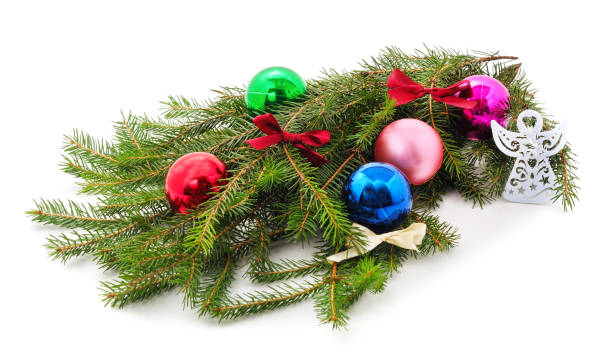 istock Branches of pine with Christmas toys. 1353664766