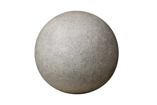 gray stone ball isolated on white background. High quality photo