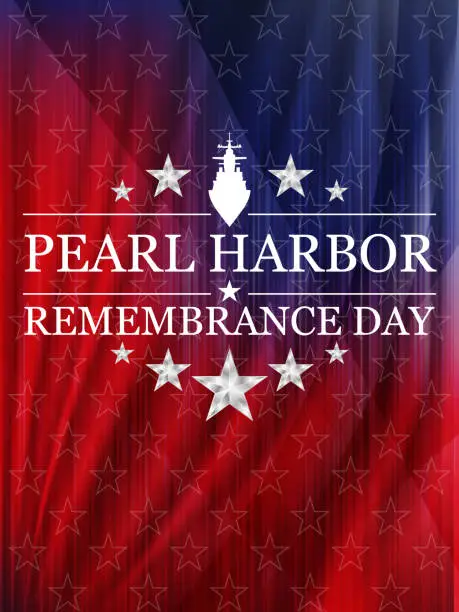 Vector illustration of Pearl Harbor. National Pearl Harbor Remembrance Day. December 7. National memorial day of the USA.