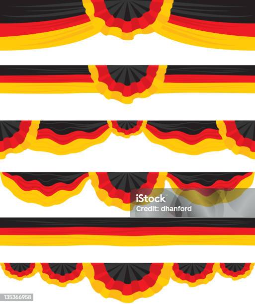 German Flag Design Elements Or Runners Stock Illustration - Download Image Now - Backgrounds, Black Color, Bunting