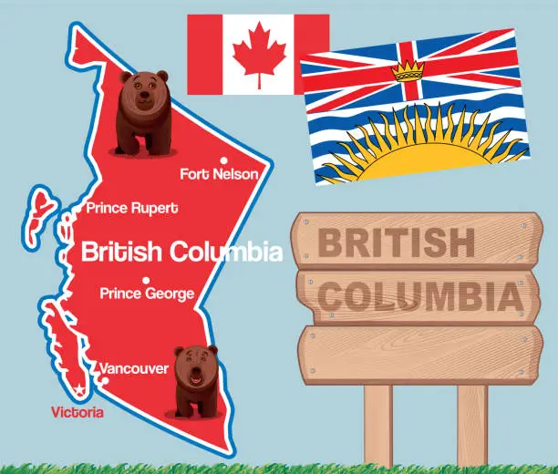 Vector illustration of British Columbia