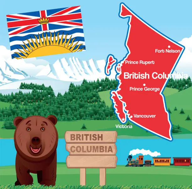 Vector illustration of British Columbia