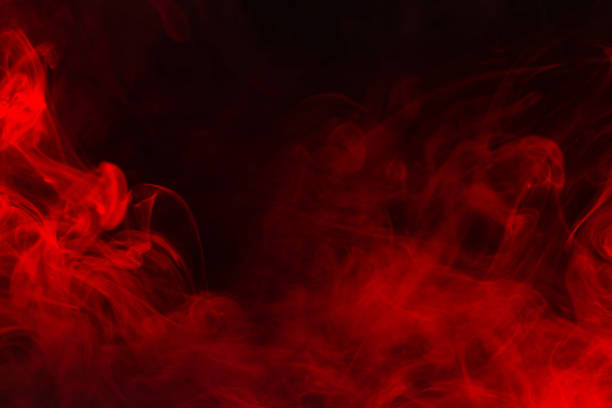 Red Smoke or Steam on a Black Background for Wallpapers and