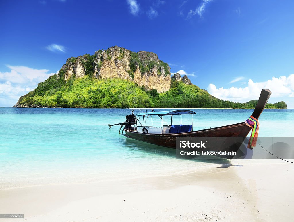 long boat and poda island in Thailand Thailand Stock Photo