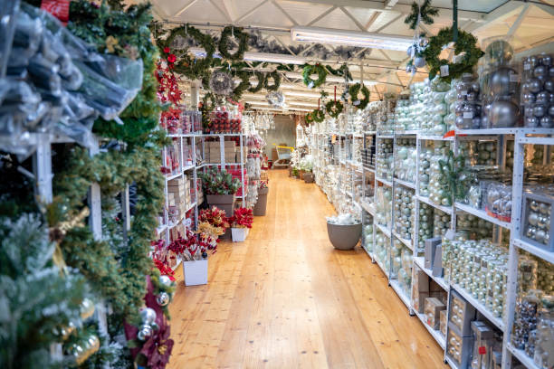 istock Christmas decorations concept store, no people 1353683000