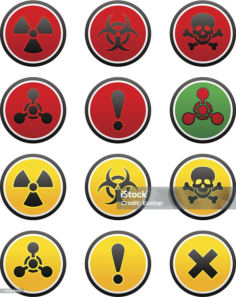 Символы опасности Знак, химическое оружие - Векторная графика Без людей роялти-фри