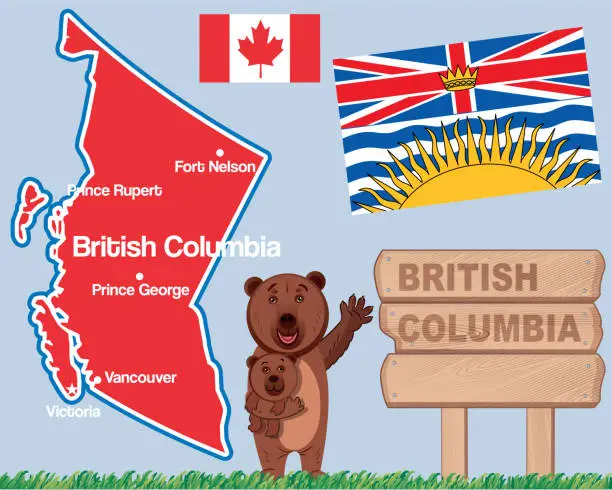 Vector illustration of British Columbia