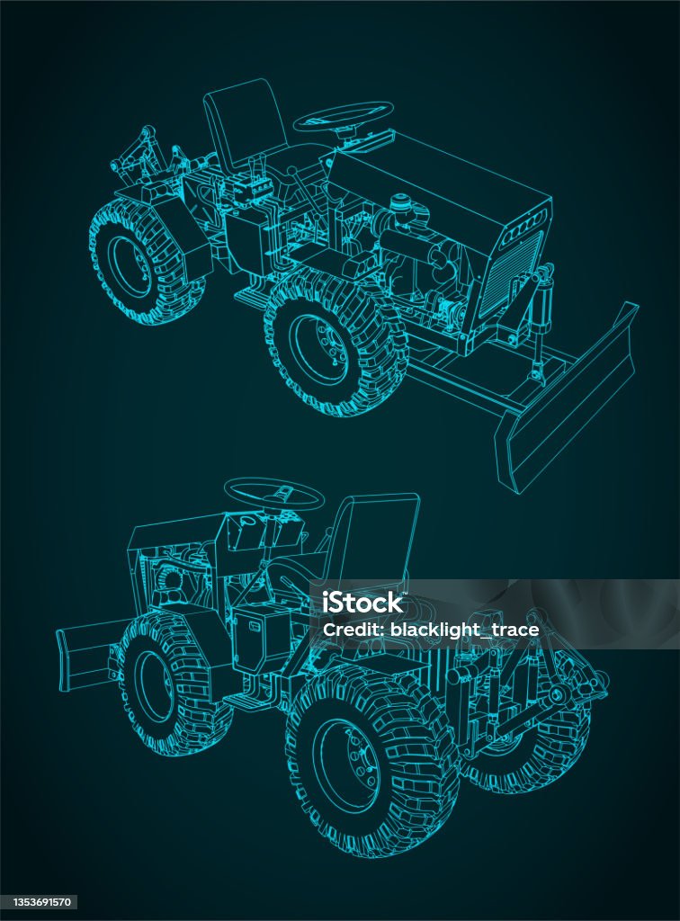 Mini Tractor Drawing Mini Tractor Illustration Stock Illustration - Download Image Now ...