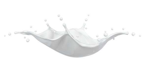 Cream splash isolated on white background. 3D Render