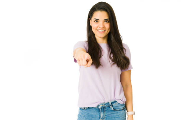 istock Beautiful woman choosing you 1353704950