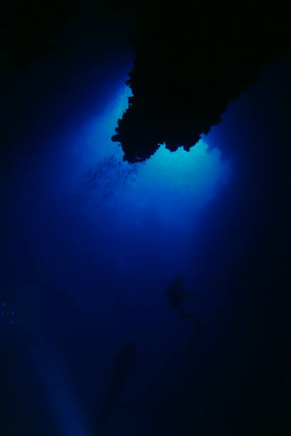 istock Scuba diving at chandelier cave in Palau 1353710558