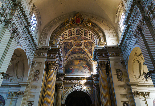 Interior of Bologna Cathedral (Cattedrale Metropolitana di San Pietro) Bologma, Italy