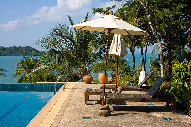 istock Swimming pool by the sea 135372277