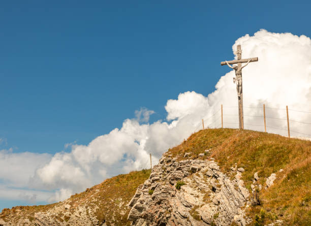 istock Summit cross of Seceda mountain 1353732420