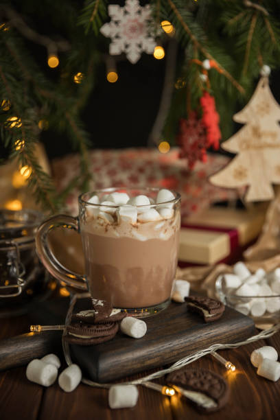 istock Hot chocolate with marshmallow . Cocoa drink . 1353736436
