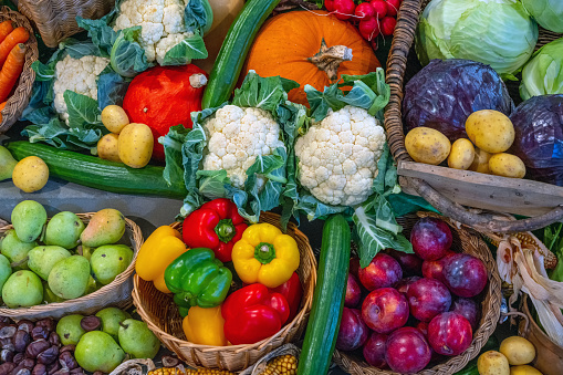 Ripe vegetables at the vegetable fair