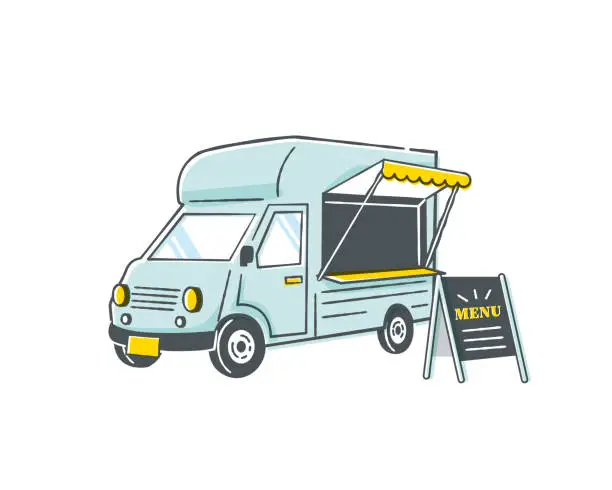 Vector illustration of Illustration material of kitchen car