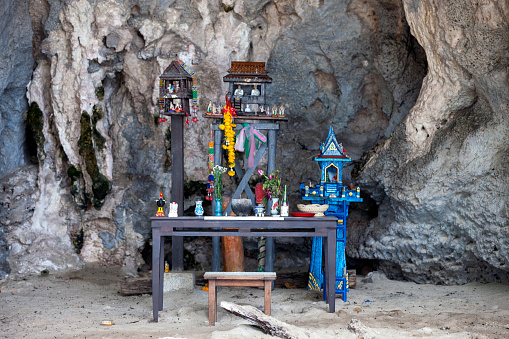 A phallic shrine to a princess goddess in Krabi, Thailand.