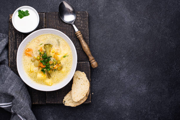 istock Vegetable soup with potato and cauliflower 1353750669