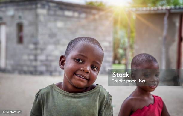 Smiling African Children Playing In The Yard Stock Photo - Download Image Now - Child, Nairobi, City