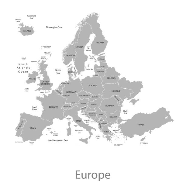 mapa evropy - balkán stock ilustrace