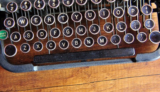 keys of a a vintage typewriter keytop typebars.