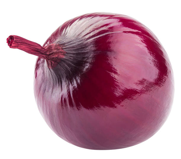 istock red onion isolated on white background, clipping path, full depth of field 1353758294