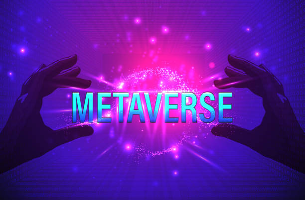 illustrazioni stock, clip art, cartoni animati e icone di tendenza di background della tecnologia metaverse concept - metaverse