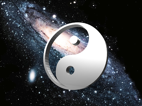 the spiral galaxy and ying yang