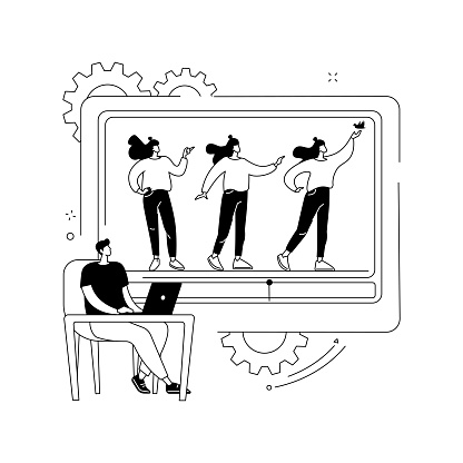 Computer Animation Abstract Concept Vector Illustration Stok Vektör ...