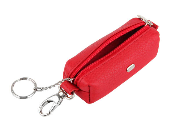 istock Red housekeeper female leather expensive briefcase isolated on white 1353767624