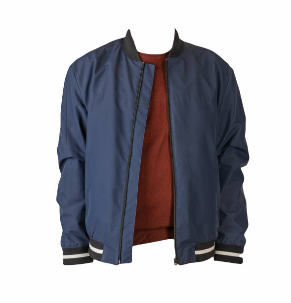 istock Bomber jacket and sweater isolated on white background 1353768455