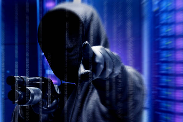 istock A criminal man in a hidden mask hold the shotgun and points something 1353768899