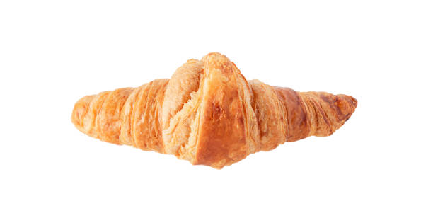 istock One French croissant isolated on white background. 1353772405