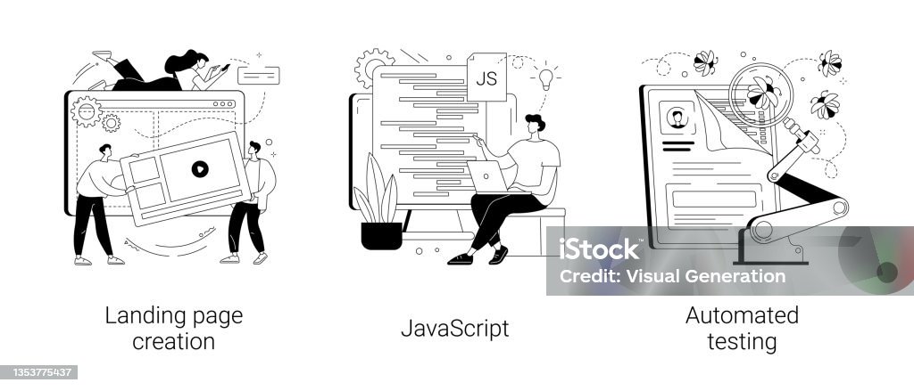 Web Programming Abstract Concept Vector Illustrations Stock ...