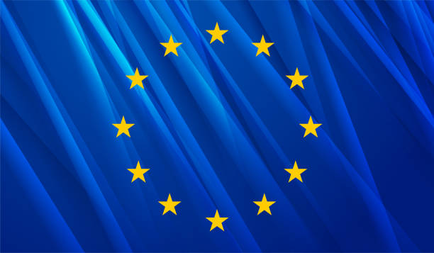 ilustrações, clipart, desenhos animados e ícones de design de bandeira brilhante conceito da união europeia - european union flag european community brussels europe