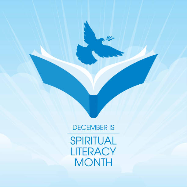 ilustrações de stock, clip art, desenhos animados e ícones de december is spiritual literacy month vector - freedom praying spirituality silhouette