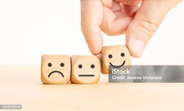 Customer Service Evaluation Concept Stock Photo - Download Image Now - Consumer Confidence, Dice, Feedback