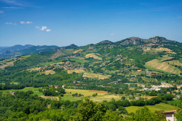 istock Panoramic view from Verucchio, RImini province 1353782278
