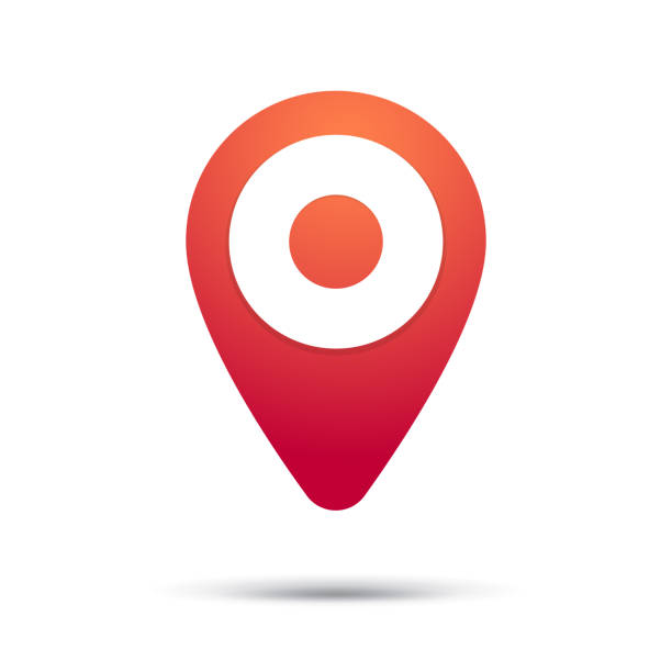 GPS red pin  over white GPS red pin  over white locator map stock illustrations
