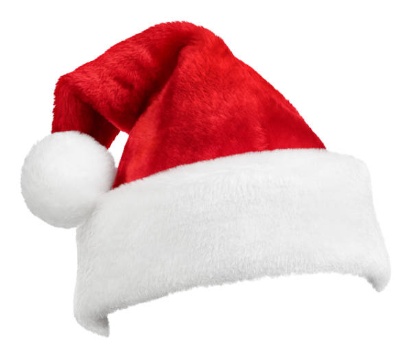 cappello di babbo natale o berretto rosso di natale - personal accessory cap christmas santa claus foto e immagini stock
