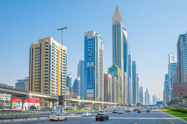 Dubai, United Arab Emirates - November 17, 2021; Dubai, the largest city in the United Arab Emirates, has amassed one of the largest skylines in the world; it is now home to the world's tallest building, the world's tallest residence, and the world's second tallest hotel.