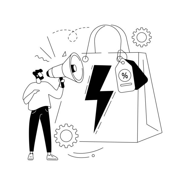 ilustrações, clipart, desenhos animados e ícones de ilustração de vetor de conceito de venda flash. - stock exchange flash