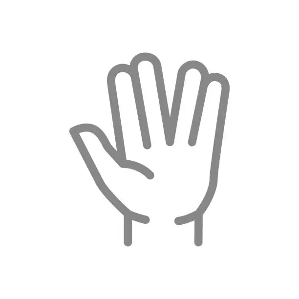 Vector illustration of Salute line icon. What s up gestures symbol