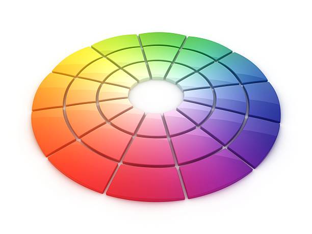 roda de cor 3d - spectrum concentric three dimensional shape light imagens e fotografias de stock