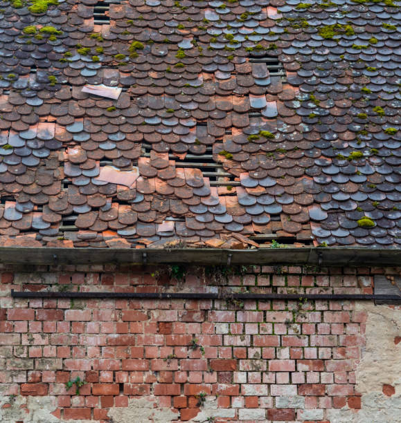 Historic Old Roof Fixed with New Tiles