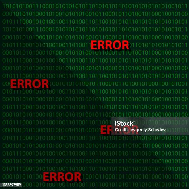 Binary Code With Error Vector Graphics Stock Illustration - Download ...