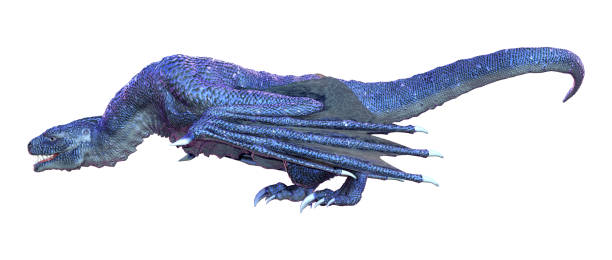 istock 3D illustration fantasy dragon on white 1353801094