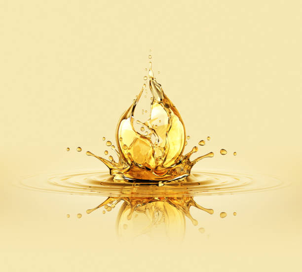 istock Oil Splash In The Form Of A Drop Yellow 1353802192
